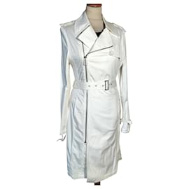 Karl Lagerfeld-LAGERFELD TRENCH COUTURE ICONIQUE TRENDY GRAPHIQUE SMOCKé GAUFRé TM OU T 36/38-White