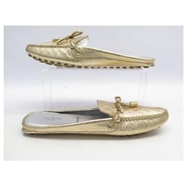 Louis Vuitton-NEW LOUIS VUITTON GLORIA SHOES 1a2MONOGRAM LEATHER VTJ 39 MULES SHOES-Golden