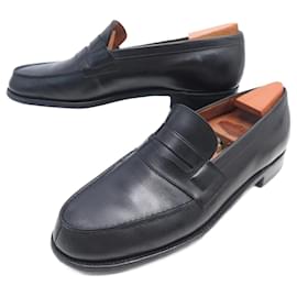JM Weston-JM WESTON SHOES 180 Church´s Loafers 6.5b 40.5 FINE BLACK LEATHER SHOES-Black