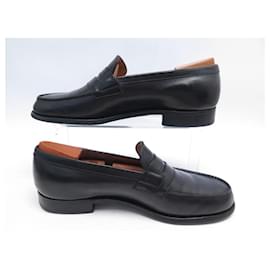 JM Weston-JM WESTON SHOES 180 Church´s Loafers 6.5b 40.5 FINE BLACK LEATHER SHOES-Black