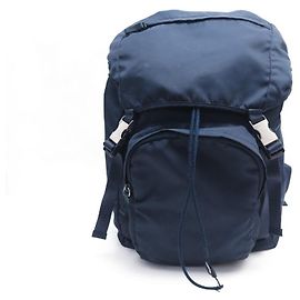 PRADA lined BUCKLE BACKPACK TESSUTO RE-NYLON GM A1761837 BLUE BACKPACK Navy blue