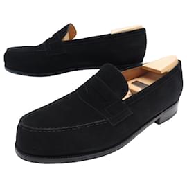 JM Weston-NEW JM WESTON SHOES 180 Church´s Loafers 9D 43 BLACK SUEDE BLACK LOAFFERS-Black
