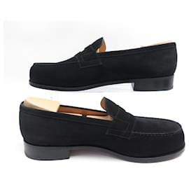 JM Weston-NEW JM WESTON SHOES 180 Church´s Loafers 9D 43 BLACK SUEDE BLACK LOAFFERS-Black