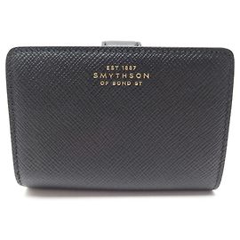 NEW SMYTHSON WALLET CONTINENTAL PANAMA BLACK WALLET PURSE Black