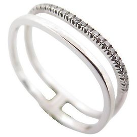NINE VANRYCKE CHARLIE RING 52 in white gold 18K AND DIAMONDS WHITE GOLD RING Silvery