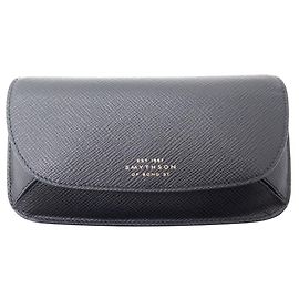 NEW CASE FOR SMYTHSON GLASSES IN BLACK GRAINED LEATHER GLASSES CASE Black