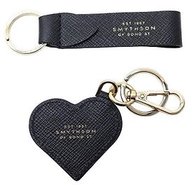 Smythson NEW LOT 2 SMYTHON KEY HOLDER IN BLACK GRAINED LEATHER BLACK LEATHER KEY HOLDER BAG Black