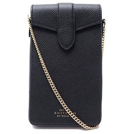 NOVA CAPA PARA TELEFONE SMYTHSON EM COURO GRANADO CAPA TRANSVERSAL PARA TELEFONE Preto