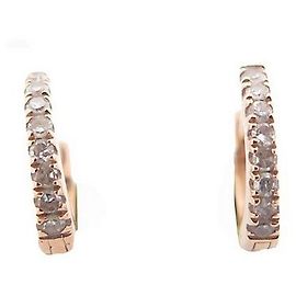 BRINCOS VANRYCKE MINI CREOLE OFICIAL OURO ROSE 18K e diamantes Dourado