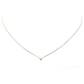 NEUF COLLIER VANRYCKE ARIZONA DREAM EN OR ROSE 18K & DIAMANT SOLITAIRE Doré