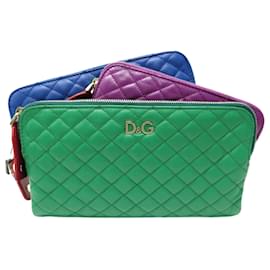 Dolce & Gabbana-NEW DOLCE & GABBANA MINDY MULTI HAND POUCH BAG POUCH CLUTCH KIT NEW-Multiple colors