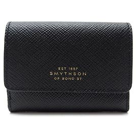NUEVA CARTERA COMPACTA SMYTHSON 1029609 CARTERA NEW PIEL PANAMÁ NEGRA Negro