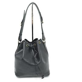 Louis Vuitton-VINTAGE LOUIS VUITTON NOE PM M HANDBAG44102 BLACK EPI LEATHER BUCKET HAND BAG-Black