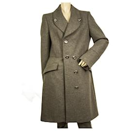 Burberry-Burberry gray virgin wool & cashmere classic winter above knee coat 42 IT, 10 US-Grey