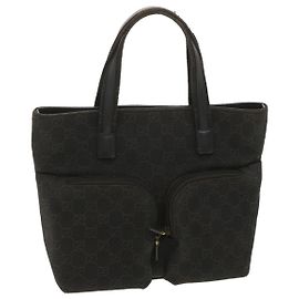 GUCCI GG Canvas Bolso de Mano Marrón Oscuro 105650 Auth ro900 Marrón oscuro
