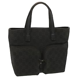 Gucci-GUCCI GG Canvas Hand Bag Dark Brown 105650 Auth ro900-Dark brown