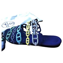 Hermès Thalassa Sandalen Leder Lila Lila