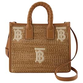 Burberry-Sac Tote Freya - Burberry - Toile - Marron-Castaño