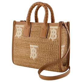 Burberry-Beuteltasche Freya - Burberry - Toile - Marron-Braun