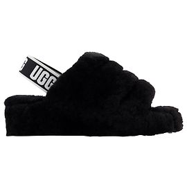 Fluff Yeah Pantoletten - Ugg - Schwarz - Fell Schwarz