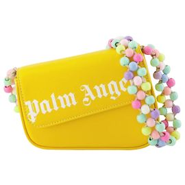 Bolso Beads Strap Crash Bag Pm - Palm Angels - Amarillo - Cuero Amarillo