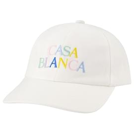Casablanca-Stacked Logo Hat - Casablanca - White - Cotton-White