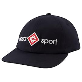 Casablanca-Cappello Casa Sport Logo Ricamato - Casablanca - Nero - Cotone-Nero