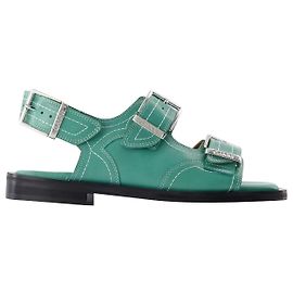 Sandales Western - Ganni - Vert - Cuir Vert