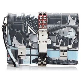 Clutch Elektra com tachas e estampa multicomic Prada Multicor
