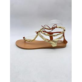 Ancient Greek Sandals-SANDALIAS GRIEGAS ANTIGUAS Sandalias T.UE 41 cuero-Dorado