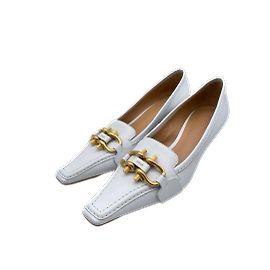 BOTTEGA VENETA Flats T.EU 38 Rindsleder Weiß