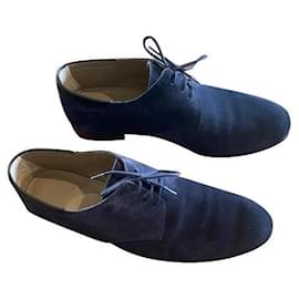 Hermès-Lace up shoes-Navy blue