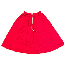 Comme Des Garcons Red Polyester Skirt Red