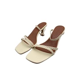 Autre Marque-SOULIERS MARTINEZ Mulas e socas T.eu 39 couro de vaca-Branco