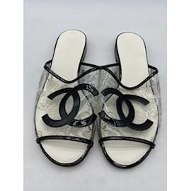 Chanel-Sandalias CHANEL T.UE 38 el plastico-Negro