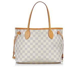 Louis Vuitton-Louis Vuitton White Damier Azur Neverfull PM-Blanc,Autre