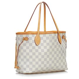 Louis Vuitton-Louis Vuitton White Damier Azur Neverfull PM-Blanc,Autre