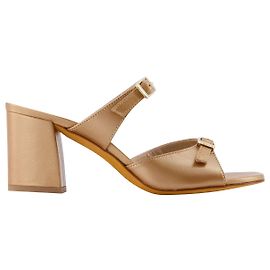 Una Sandals - Maryam Nassir Zadeh - Bronze - Leather Metallic Bronze