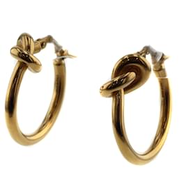 Céline-Knot Hoop Earrings-Golden