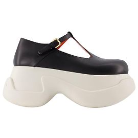 Mary Jane Platform Sandals - Marni - Black - Leather Black