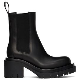 BOTTEGA VENETA Botas negras de tacón con lengüeta Negro
