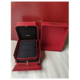 Cartier-Hochzeits-Verlobungs-Paar ring innere und äußere Box Papiertüte-Rot