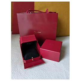 Cartier-Authentic Cartier Love Trinity JUC ring inner and outer box paper bag-Red