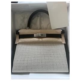 Hermès-Kelly 28 Sellier Toille Quadrille Noir-Noir