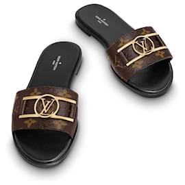 Louis Vuitton-sandali Mule bassa Lock it-Marrone,Nero