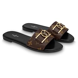 Louis Vuitton-Mule low Lock it sandals-Brown,Black