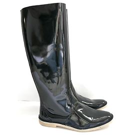 Pierre Hardy black patent leather boots Black