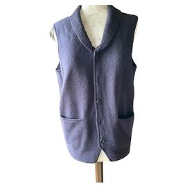Karl Lagerfeld Ärmellose Strickjacke Marineblau Marineblau