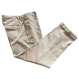 Calça de sarja de algodão Beige Brunello Cucinelli T. 54 IT Bege