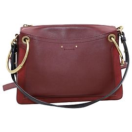 Chloé Bolso de Hombro Chloe Roy Medium en piel de becerro burdeos Cuero Burdeos